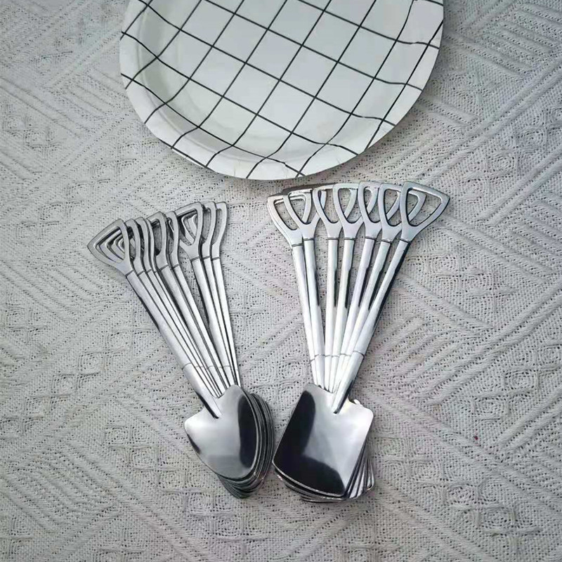 厂家直供不锈钢创意吃瓜勺子夏季甜品铁锹铲雪糕工兵铲