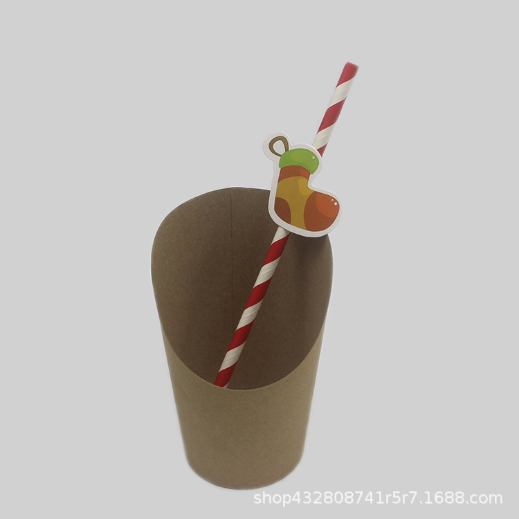 Desechables fiesta creativa paja Navidad vestir accesorios postre Mesa pastel tarjeta decoración bebida papel paja