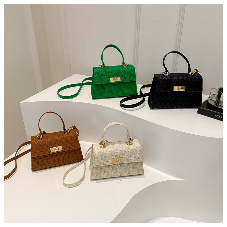 Kabelka s kamenným vzorem, nová, 2024, jednobarevná, ležérní, trendy, dámská, jednoduchá, diagonální, křížená, malá čtvercová, v západním stylu_voghion.com