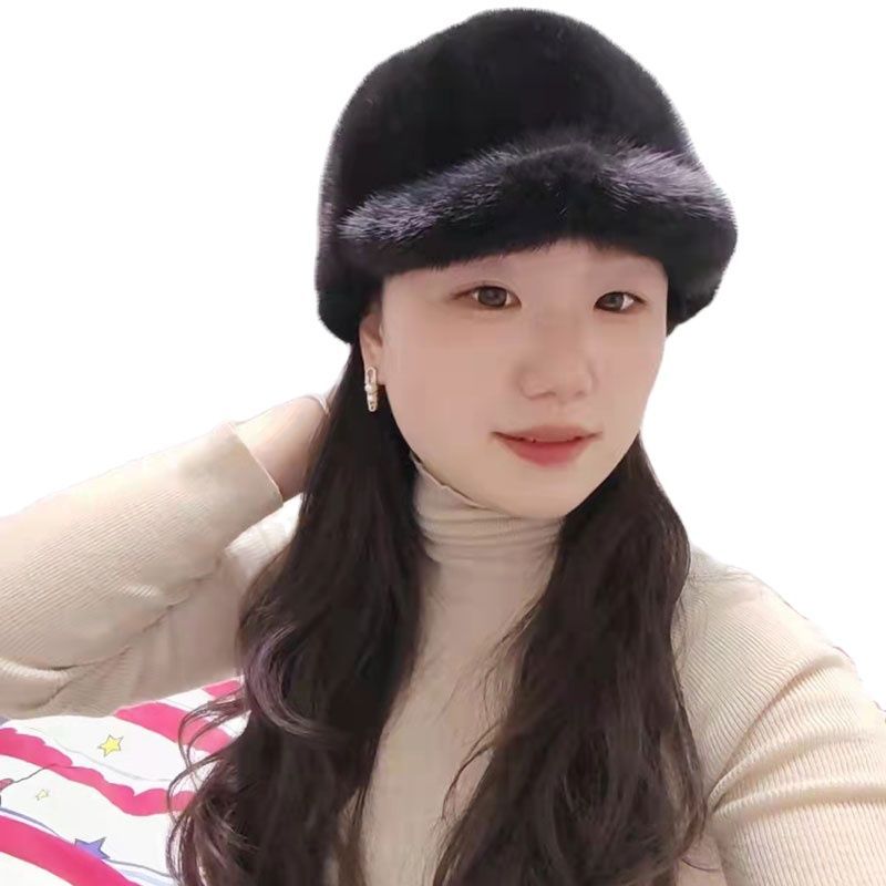 2024ˮ��ñ����Ů��ůʱ�к�ɫ�ɵ���Ƥ��Ѽ��ñ����