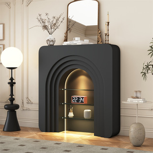 French-Style Ins Living Room Decorative Cabinet Fireplace Nordic Black Display Entryway Cabinet American-Style Storage Rack Simple