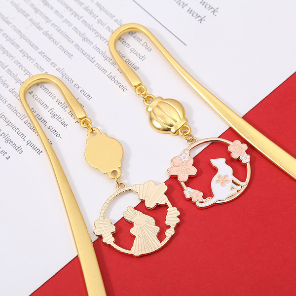 Chinese style personality creative art metal bookmark cute cherry…