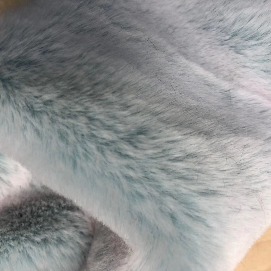 800G gran cabello de conejo blanqueado tallado cabello de conejo de dos colores cabello de conejo crema de hierba ropa de juguetes tela de peluche
