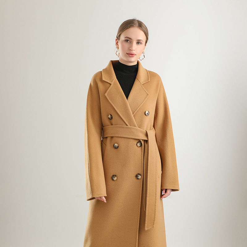 M's Classic 101801 Autumn and Winter Double-Sided Cashmere Outwear Women's Long Loose High-End Pure Wool Woolen Outwear