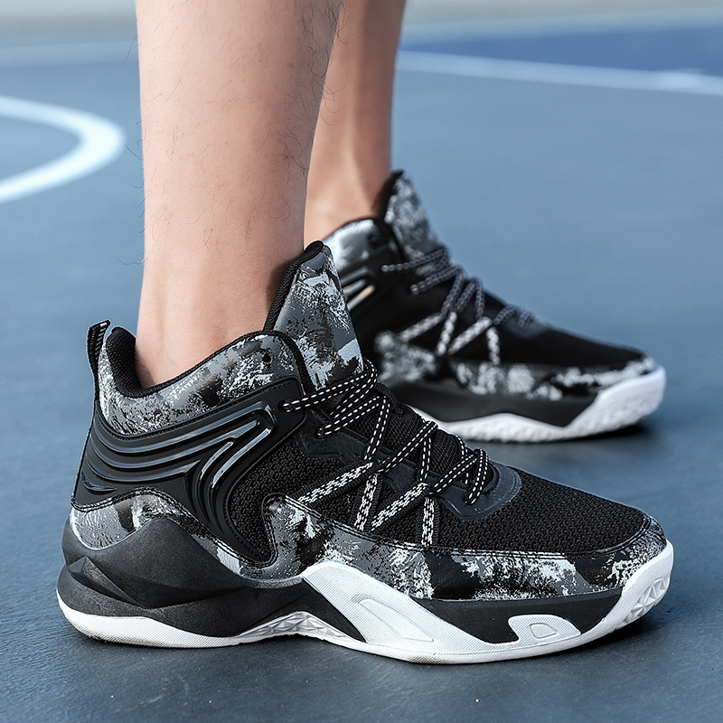 Męskie buty sportowe na co dzień z kolekcji jesień 2023, nowe, plecione, wysokie, do koszykówki_voghion.com