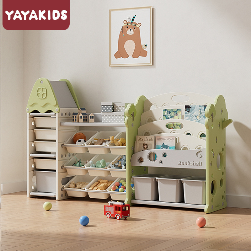 Estantería de gran capacidad Yayakids, estante de almacenamiento de pie, escritorio de almacenamiento, pequeño armario de almacenamiento de pared de varias capas para habitación infantil