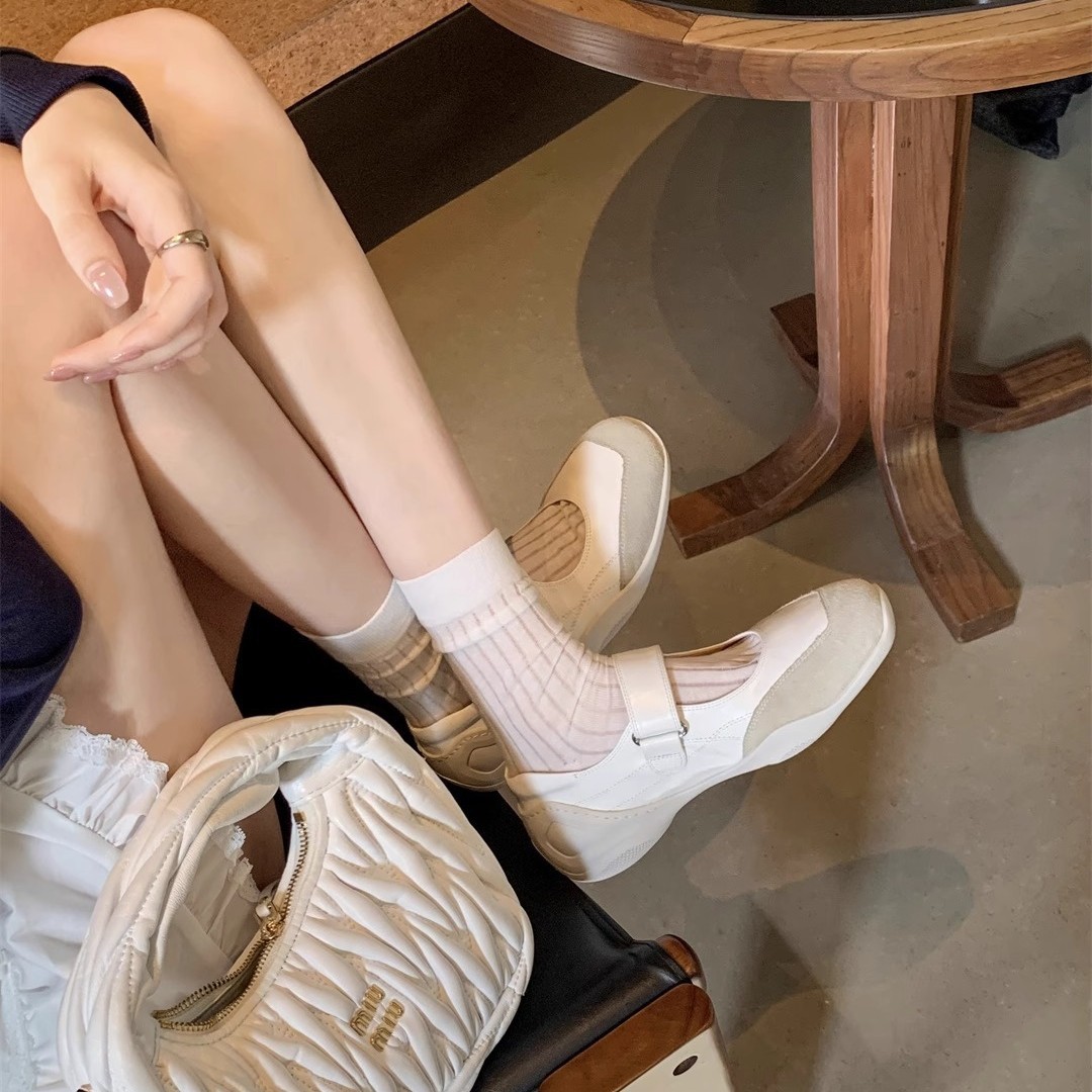 Sheii Su Yinyin se centra en la comodidad ~ Versión aumentada interior Velcro función aumentada Mary Jane zapatos casuales zapatos individuales de mujer