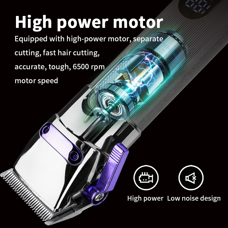 WAIKIL Smart Hair Clipper with Metal Body, Cross-Border New LED LCD Digital Display, Non-Sticking Hair, USB Electric Hair Cutter