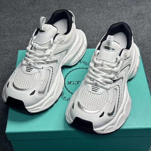 Zhao Lusi Style Silver Dad Jumpsuit Women's 2025 Summer Thick Sole Mesh Air-Permeable Sports Casual Shoes