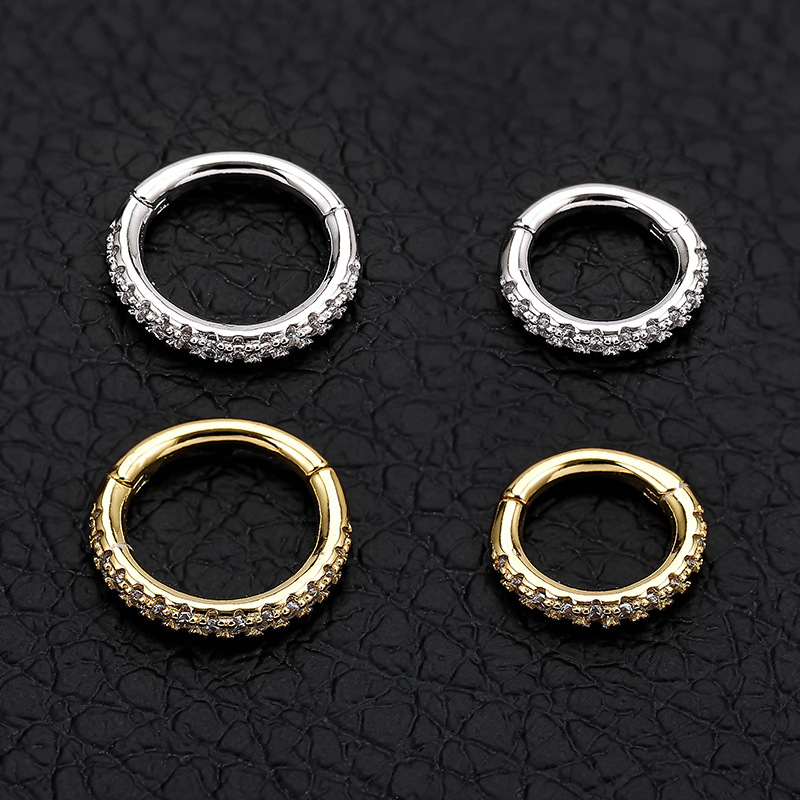 Street Occasion 925 Sterling Silver Material Geometric Pattern 1 Piece Nose Rings & Studs Simple Style Geometric 925 Sterling Silver Plating Inlay Zircon