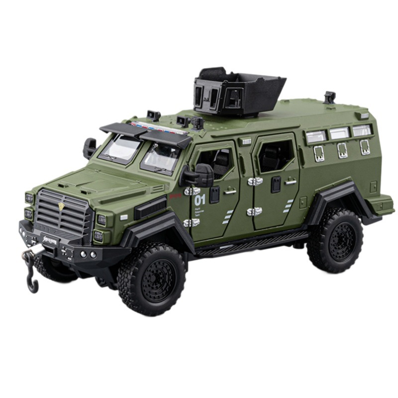 1: 32 aleación de dientes de espada tigre modelo militar coche blindado juguete simulación sonora y luz rally coche modelo adornos para niños