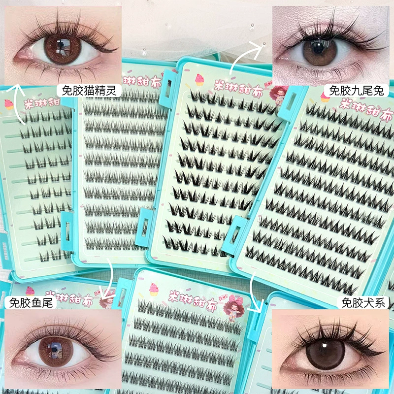 Capacious dense false eyelashes, realistic curling self-adhesive comics for eyelashes