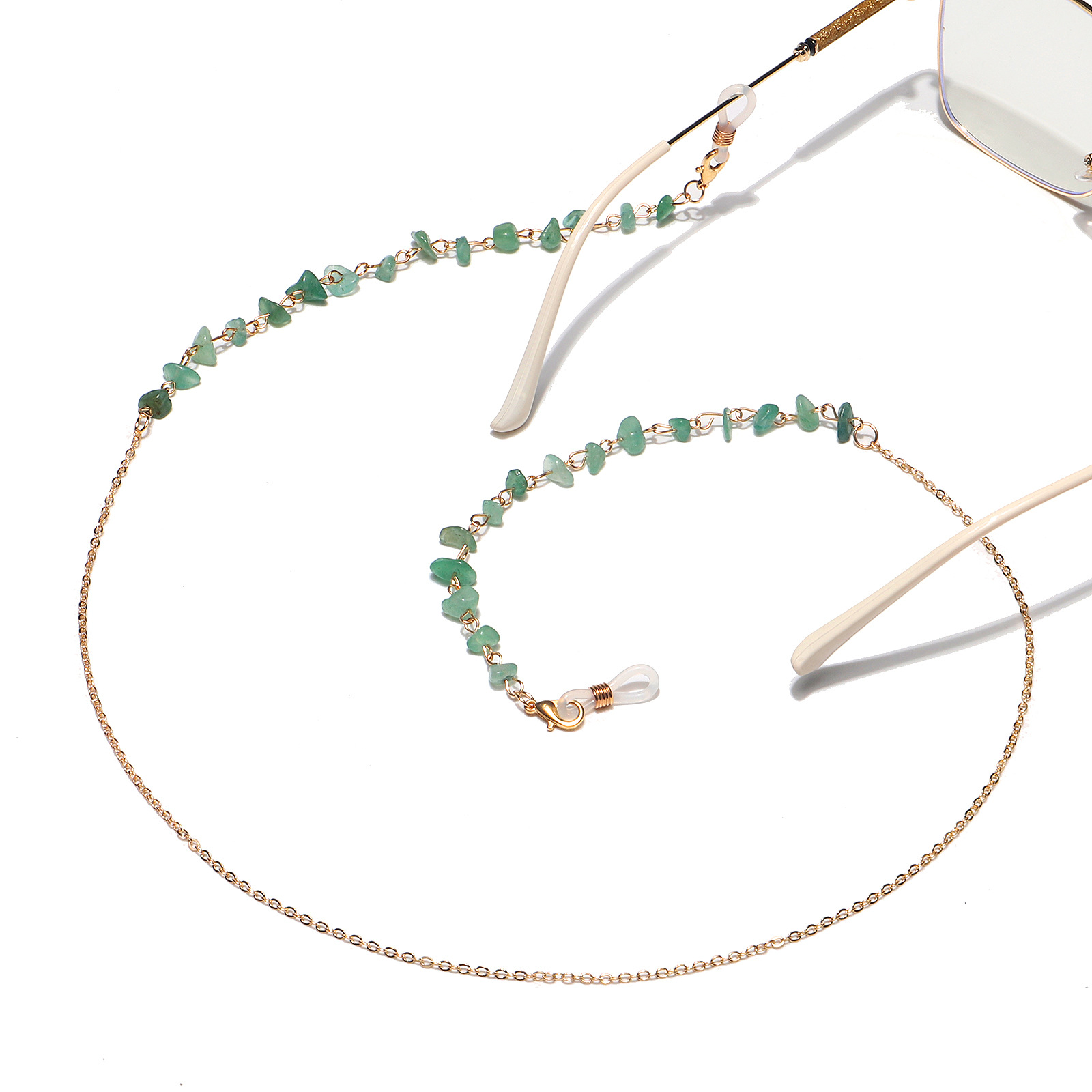 15g Weight Metal Material Gold, Silver Color Fashion Simple Natural Stone Handmade Glasses Chain 1