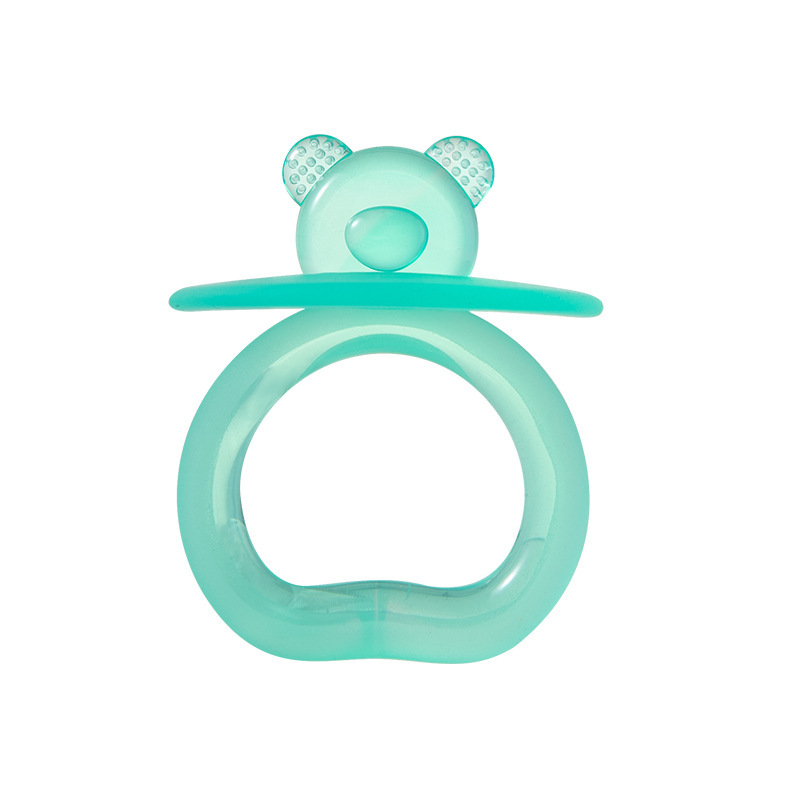 Cabeza de oso de Goma dental circular (individual) desnuda verde
