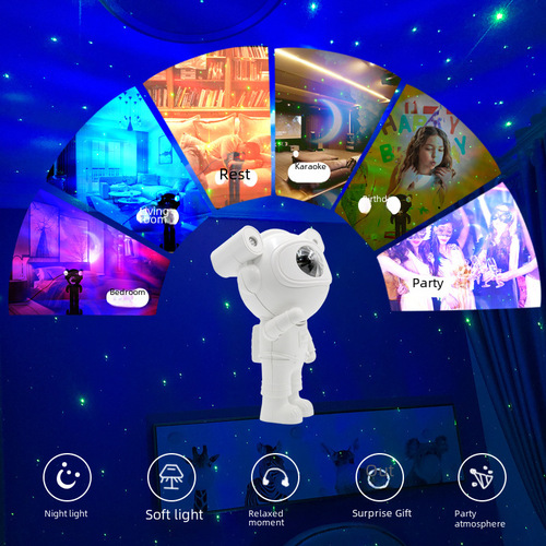 New Astronaut Bluetooth Ultra-Bright Starry Sky Cloud Romantic Atmosphere Lamp Space Man Star Projector Night Light