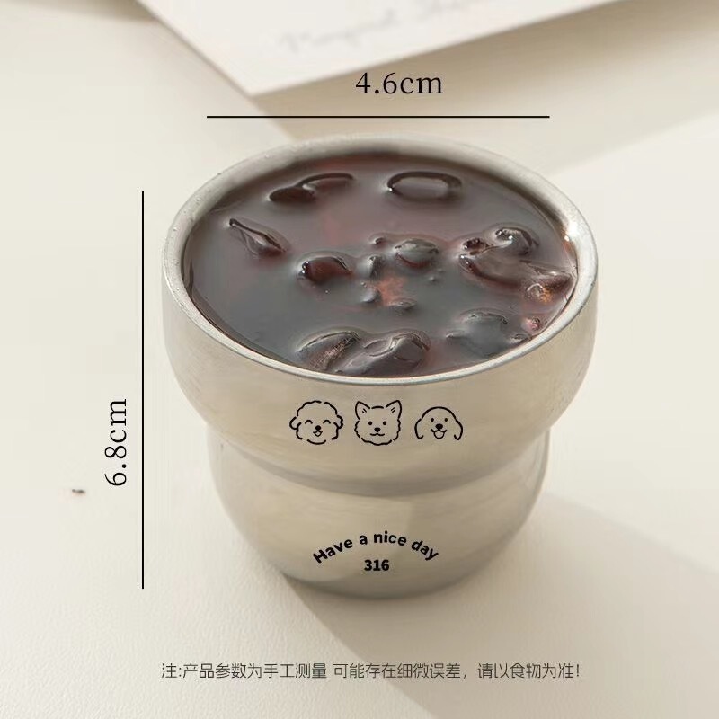 304不锈钢咖啡杯食品级家用卡通高颜值学生上班族便捷式饮水杯子|undefined