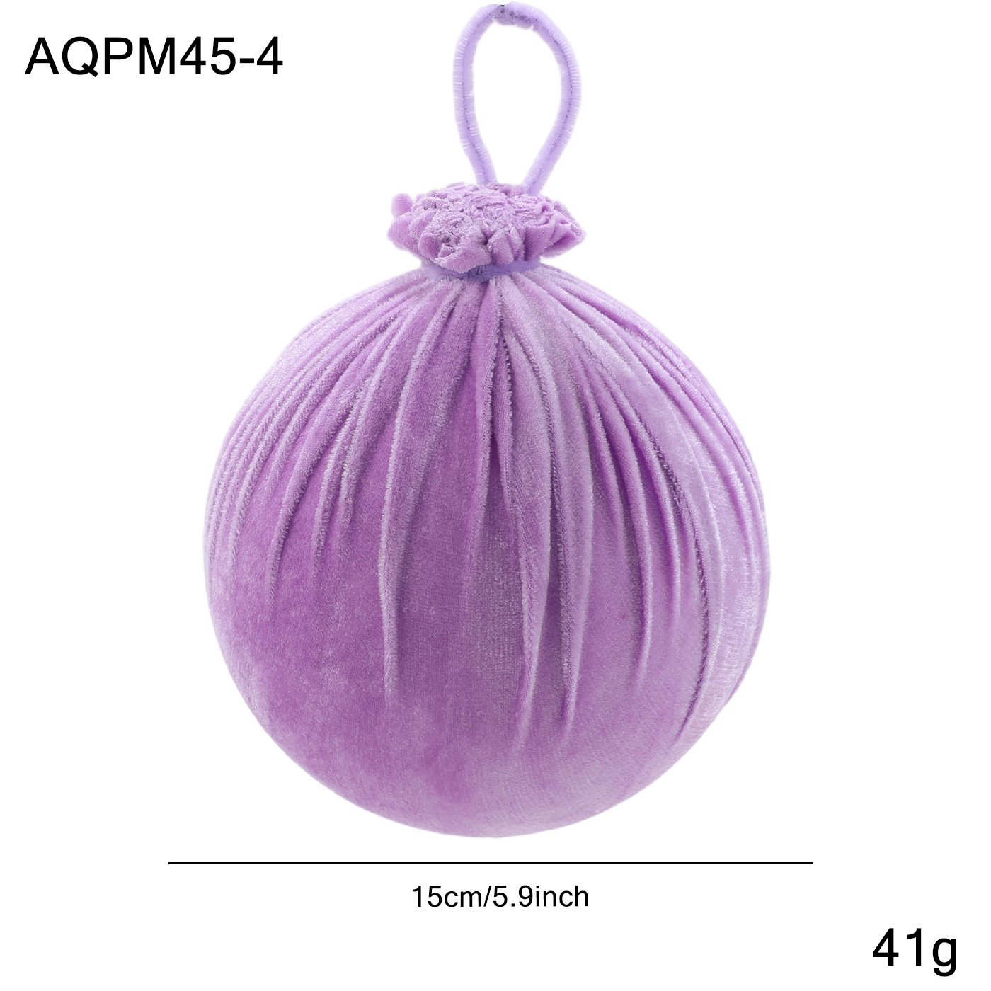 Nuevo producto de tela de flocado púrpura bola de Navidad árbol de Navidad decoración colgante bola colgante decoración