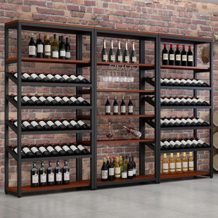 Simple Iron Wine Rack Red Wine Cabinet Multi-Layer Floor-Standing Bar Wine Rack Storage Display Rack Shelf Storage Rack