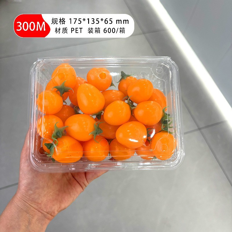 Caja de embalaje de frutas desechable con cubierta de fábrica 500g venta directa sandía fresas caja de embalaje transparente de frutas y verduras frescas