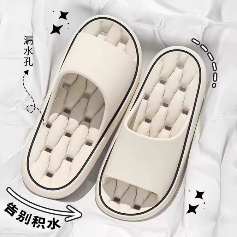 Summer Bathroom Slippers for Women Eva Home Fashion Indoor Bathing New Summer Breathable Vertical Texture Sandals