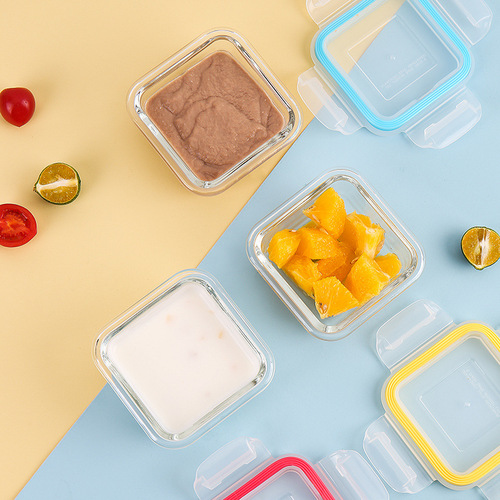 Baby and Toddler Food Storage Box Glass Preservation Box Mini Egg Steamer Seal Bowl Microwave Baby Rice Bowl Portable Snack Bowl