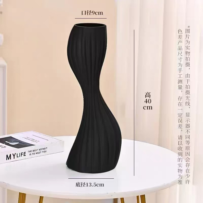 Moderno simple negro torsión floral modelo de geometría decoración artesanía creativa decoración para el hogar