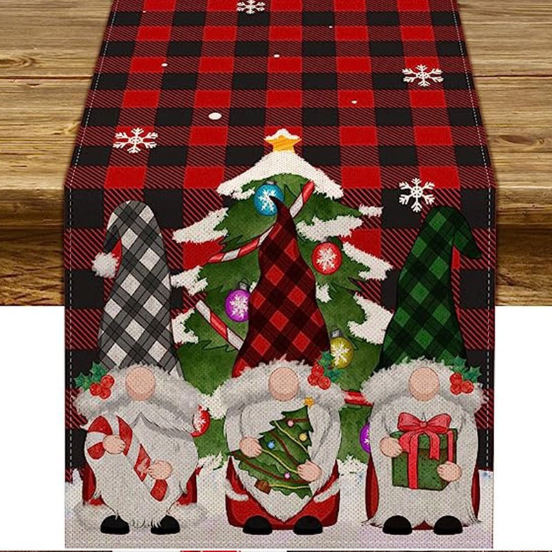 Transfronteriza nuevo corredor de mesa de Navidad decoración de vacaciones mesa de comedor ropa impresa mantel de Navidad atmósfera decoraciones de Navidad