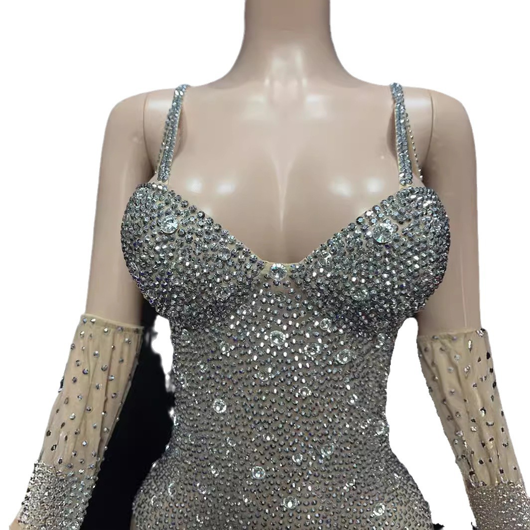 Productos de moda NOCANCE 2024 nuevo estilo de lujo color de piel de diamante sin mangas sexy club nocturno mono traje de rendimiento