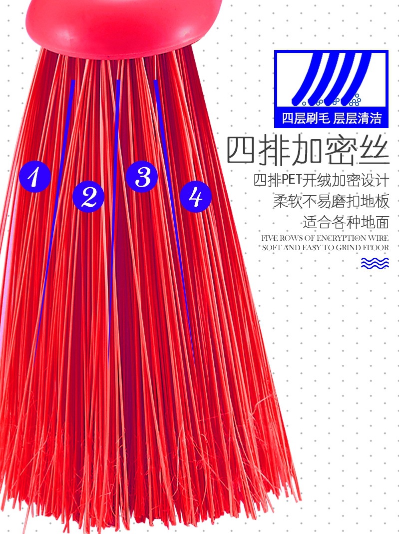 7MEM批发塑料硬毛扫把学校宿舍工厂户外专用木杆扫把批量软毛