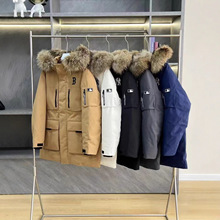 新款MLB张凌赫虞书欣同款工装大毛领羽绒服冬季加厚保暖外套