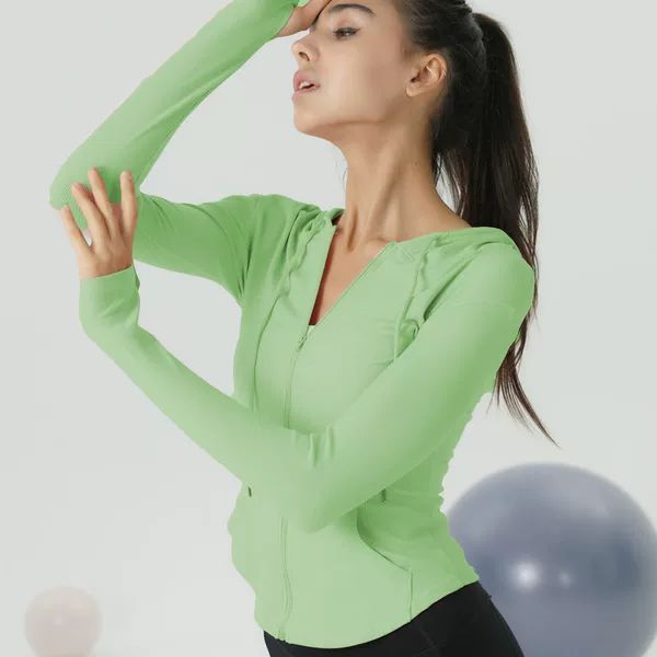 Lulu Yoga Jacket for Women, Autumn and Winter Sports Top, Zip-Up Cardigan, Quick-Dry Long-Sleeve Fitness Wear, Trendy Outfit