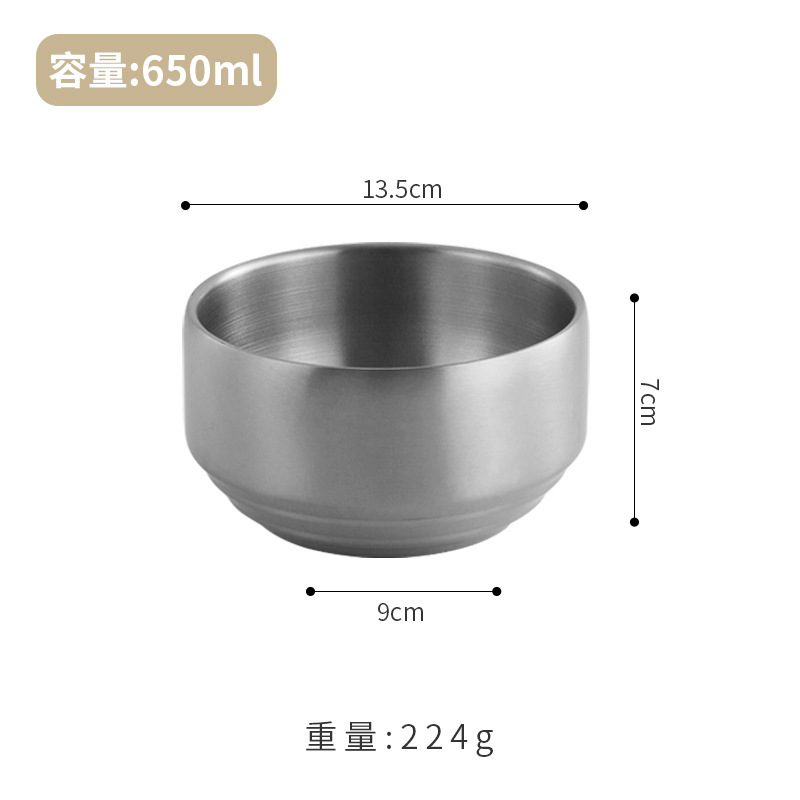 韩式不锈钢带盖米饭碗汤碗304加厚小碗防烫金色双层隔热泡菜碗|undefined