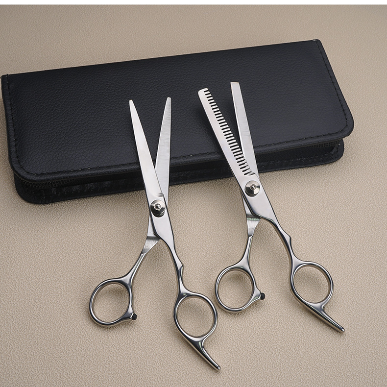 Tijeras para el cabello Tijeras para el cabello Tornillo blanco de 6 pulgadas Tijeras planas Tijeras para dientes Niños adultos para el hogar Tijeras para el cabello