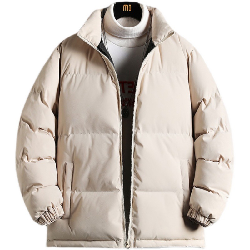 2022 Winter Neue einfarbige Brotrobe Paar Herren Casual Loose Baumwollmanteljacke_voghion.com