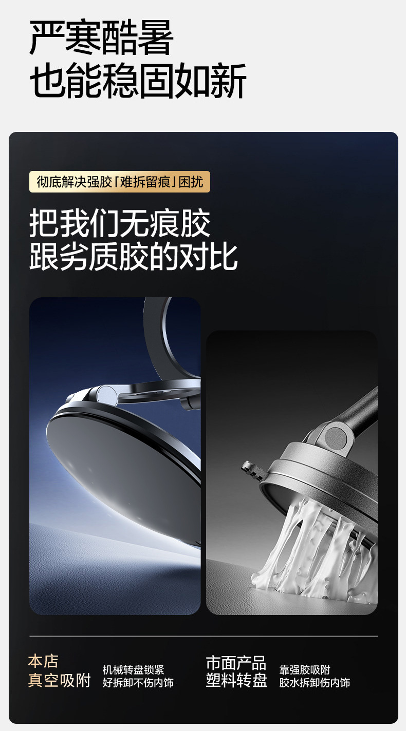 Car MagSafe Adhesive Magnetic Mount 360 ° Rotating car dashboard magnetic phone holder