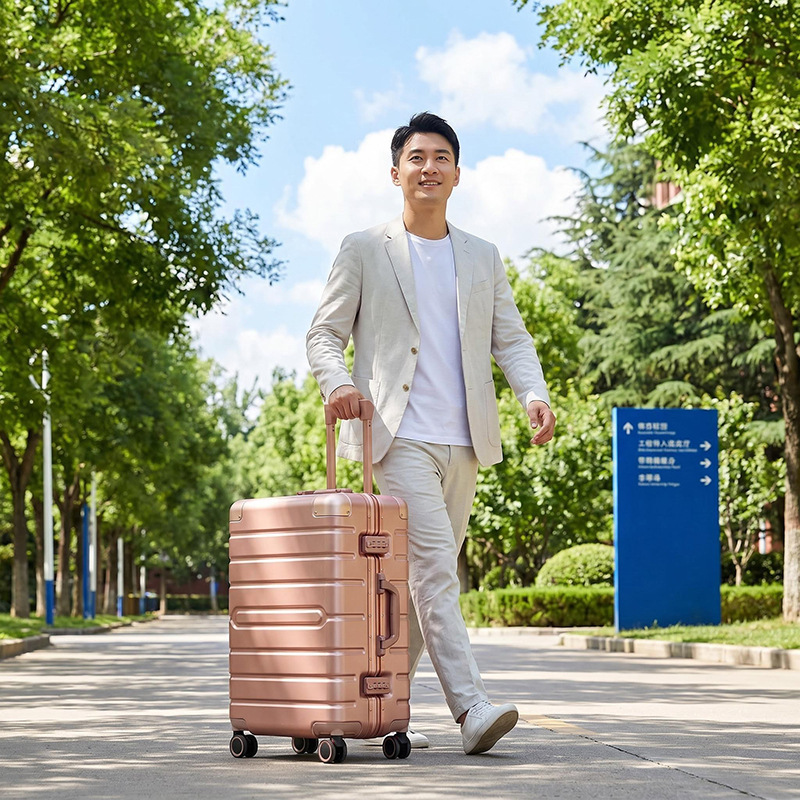 Aluminum frame luggage with large capacity 28inch shock-resistant travel suitcase 20inch small trolley case 24inch password-locked carry-on luggage Aluminum frame luggage with large capacity 28inch shock-resistant travel suitcase 20inch small trolley case 24inch password-locked carry-on luggage