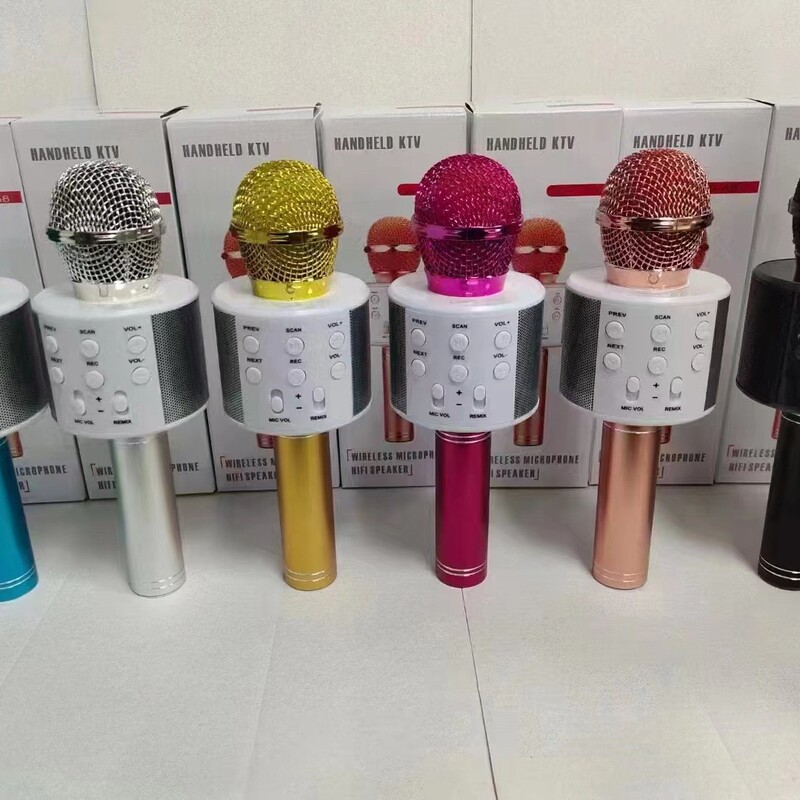 858 Wireless Bluetooth Microphone with Built-In Speaker, Integrated Karaoke for Mobile Phone Singing, Factory Direct Sales Amplifier Speaker