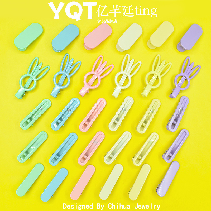 Mixed Color Macaron Color Hairpin Cream Glue Clip Sweet Bangs Side Clip Duckbill Clip Headwear Hairpin Accessories