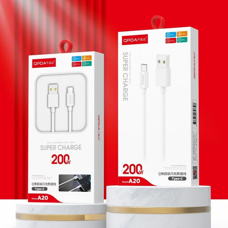 Зарядный кабель с флэш-зарядкой 200W A18/A19/A20, 1 м, варианты Type‑C/Lightning/Android