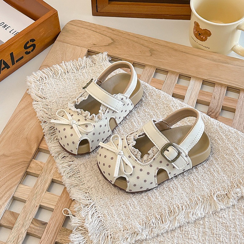 Mädchen-Sandalen mit Spitzenbesatz, geschlossener Zehenpartie und hohler Sohle, neuer Sommerstil, Mori Girl Prinzessinnenschuhe für Kleinkinder_voghion.com