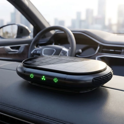 Günəş enerjili avtomobil hava təmizləyicisi, ikili ventilyator, ağıllı start-stop, neqativ ionlu