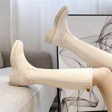 女式不过膝长筒靴2025秋冬新款加绒骑士靴韩版小个子瘦瘦女靴批发