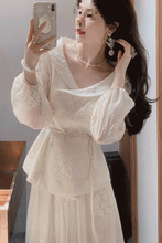 新中式年新款风衣套装秋季外穿气质显瘦遮肉连衣裙两件套女