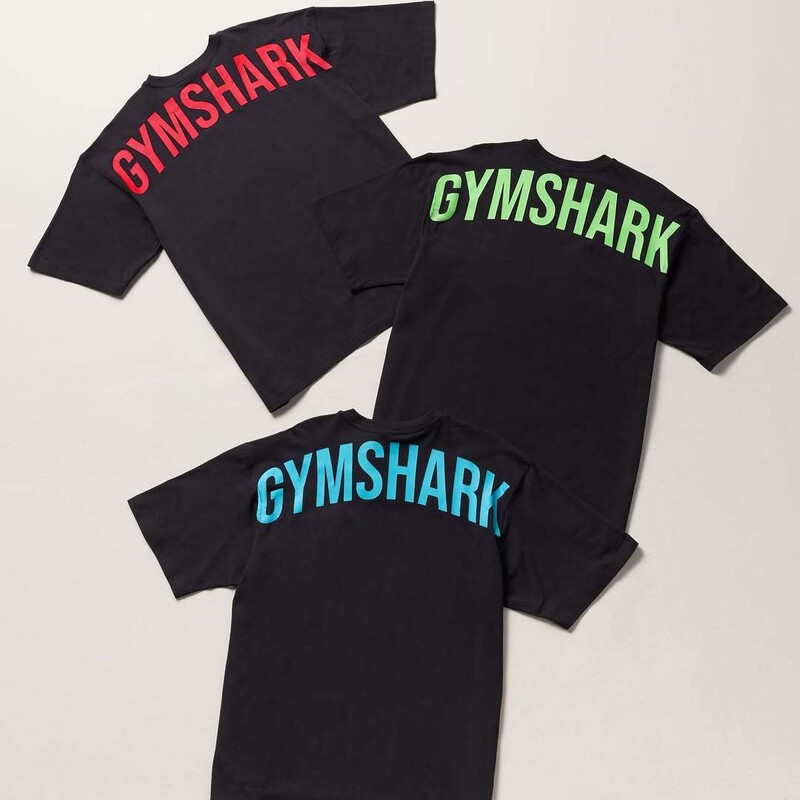 Gymshark Power Short-Sleeved Sports Casual Fitness Wear Shark Pure Cotton Breathable Oversized T-Shirt