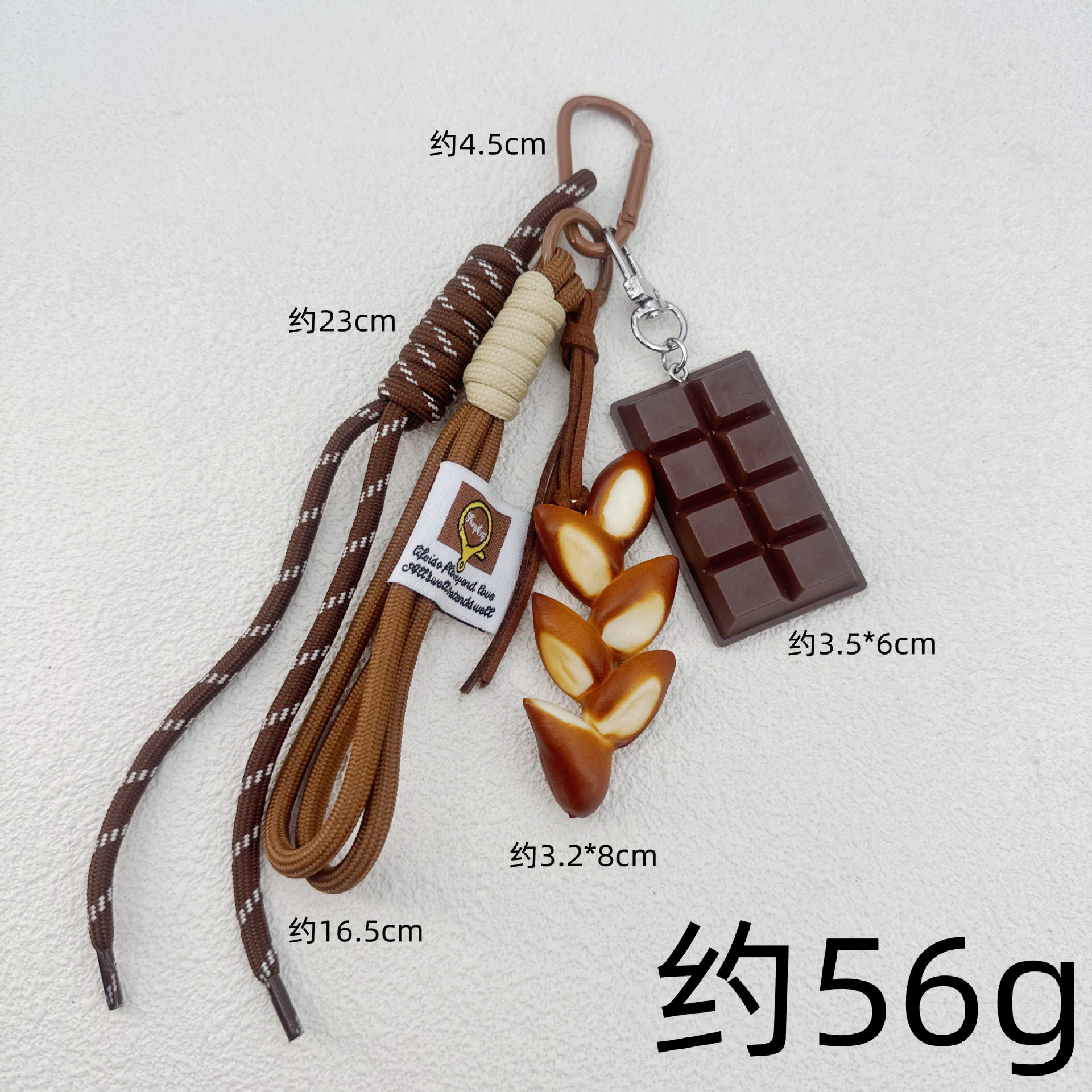 Comida de simulación de viento ins, bolsa de superficie de agua alcalina transfronteriza miu, colgante de chocolate, joyería, llavero de personalidad linda