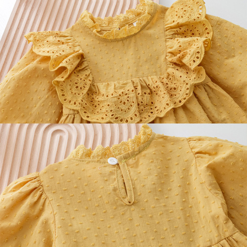 Girls Dress Spring and Autumn 2024 New Korean Style Baby Girl Mid-Length Long Sleeve Princess Dress Western Style Children's Clothing