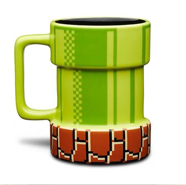 Factory Creative Personality Super Mario Game Water Pipe Ceramic Cup Pixel Water Cup Mugs Birthday Gift