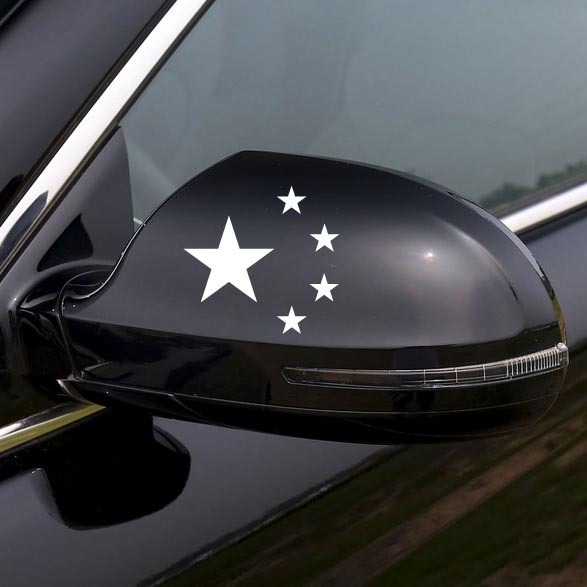 [Ventas directas de fábrica] pegatinas de espejo retrovisor de bandera roja de cinco estrellas (pegatinas de espejo reflectante) un par de pegatinas de coche al por mayor