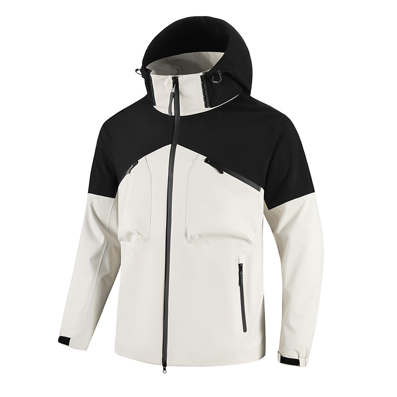 Chaqueta de asalto al aire libre deportiva a prueba de viento, impermeable, suelta, casualidad, chaqueta de sombrero desmontable, chaqueta para hombres y mujeres