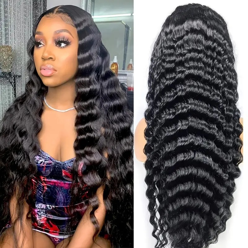 Transfronterizos Europa y América de moda agua ondulada de fibra química de alta temperatura cubierta de cabello africana venta caliente pequeño rollo frontal encaje larga pelucas de pelo rizado